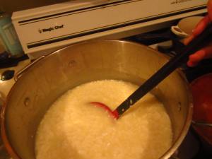 Stirring the curd